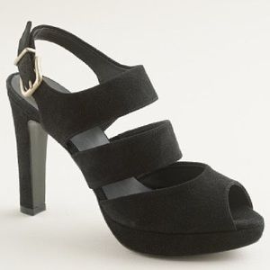 J. Crew Collins Suede Platform Peep Toe Heels 5